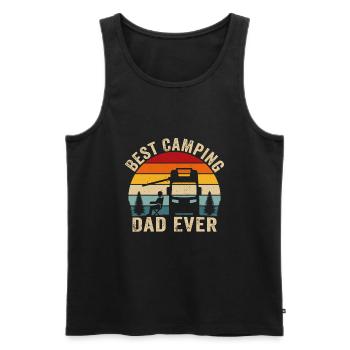best camping dad ever t-shirt camping dad - Men's Premium Organic Tank Top - black - Front - Michal (187cm)