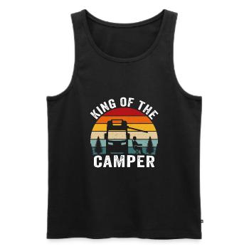 King of the camper funny camper t-shirt camping - Débardeur bio Premium Homme - noir - Devant - Michal (187cm)