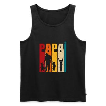 Papa 3 Kinder stolzer Vater 3 Kinder dreifacher Vater - Männer Premium Bio Tank Top - Schwarz - Vorne - Michal (187cm)