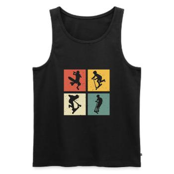 Scooter retro scooter scooter - Men's Premium Organic Tank Top - black - Front - AI Model Male 178 light (178cm)