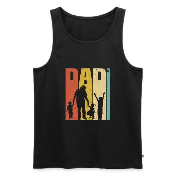 Papa 3 Kinder stolzer Vater 3 Kinder dreifacher Vater - Männer Premium Bio Tank Top - Schwarz - Vorne - Michal (187cm)