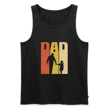 Retro Vater und Tochter T-Shirt Papa Tochter - Männer Premium Bio Tank Top - Schwarz - Vorne - Michal (187cm)