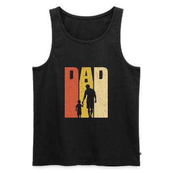 retro dad and son - Débardeur bio Premium Homme - noir - Devant - Michal (187cm)
