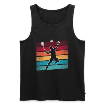 Badminton - Débardeur bio Premium Homme - noir - Devant - AI Model Male 178 light (178cm)