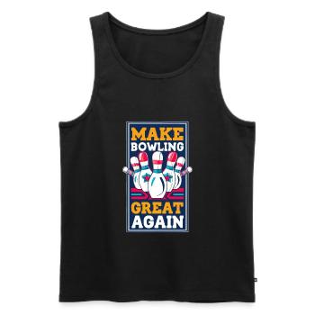 Make Bowling Great Again - Bowling Ball Pin - Débardeur bio Premium Homme - noir - Devant - AI Model Male 178 light (178cm)