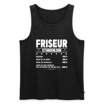 Friseur Gehalt Friseuse Gehalt Friseurmeister - Männer Premium Bio Tank Top - Schwarz - Vorne - AI Model Male 178 light (178cm)
