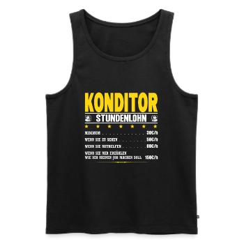 Konditor Stundenlohn Konditorei Gehalt Spruch - Männer Premium Bio Tank Top - Schwarz - Vorne - AI Model Male 178 light (178cm)