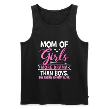 Mom Of Girls - Plus de drame que de garçons, mais plus facile ... - Débardeur bio Premium Homme - noir - Devant - Michal (187cm)