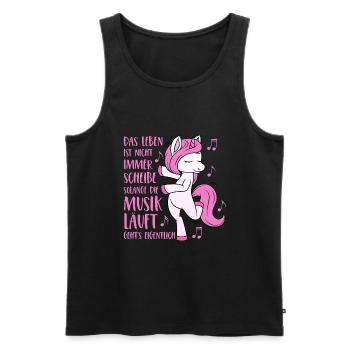 Einhorn Spruch Das Leben ist nicht immer Scheisse - Männer Premium Bio Tank Top - Schwarz - Vorne - AI Model Male 178 light (178cm)