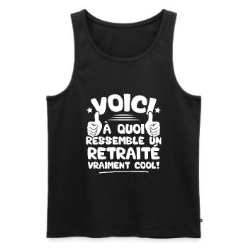 Voici à quoi ressemble un Retraité vraiment cool - Débardeur bio Premium Homme - noir - Devant - Michal (187cm)