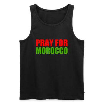 Pray for morocco - Débardeur bio Premium Homme - noir - Devant - AI Model Male 178 light (178cm)