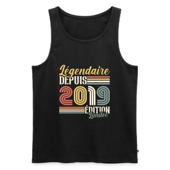 Légendaire Depuis 2019 - Débardeur bio Premium Homme - noir - Devant - Michal (187cm)