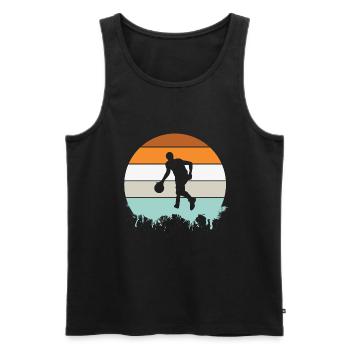 Basketball Basketballer - Männer Premium Bio Tank Top - Schwarz - Vorne - Michal (187cm)