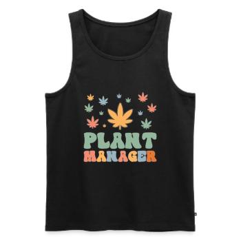 Cannabis Marijuana Weed Smoking - Men's Premium Organic Tank Top - black - Front - AI Model Male 178 light (178cm)