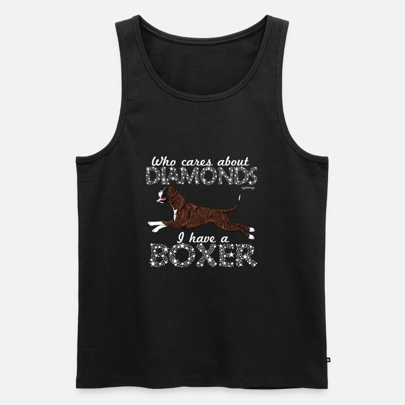 Boxer Diamonds 6 - Männer Premium Bio Tank Top - Schwarz