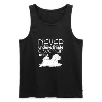 Coton De Tuléar Frau - Männer Premium Bio Tank Top - Schwarz - Vorne - Michal (187cm)