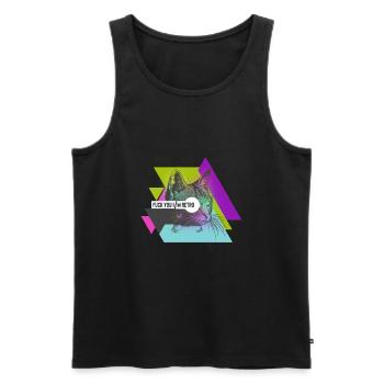 Fuck you i am Retro - Männer Premium Bio Tank Top - Schwarz - Vorne - Michal (187cm)