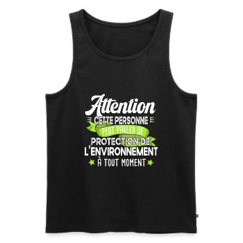 Protection environnement écologie Terre cadeau - Débardeur bio Premium Homme - noir - Devant - Michal (187cm)