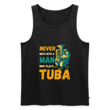Tuba Tubist - Männer Premium Bio Tank Top - Schwarz - Vorne - Michal (187cm)