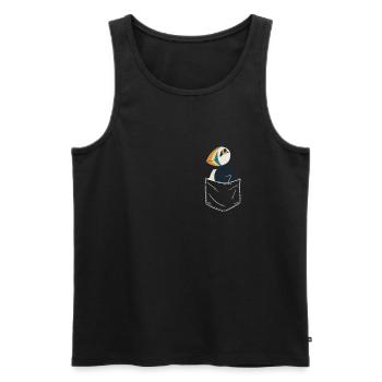 Papageientaucher Seevögel Puffin - Männer Premium Bio Tank Top - Schwarz - Vorne - Michal (187cm)
