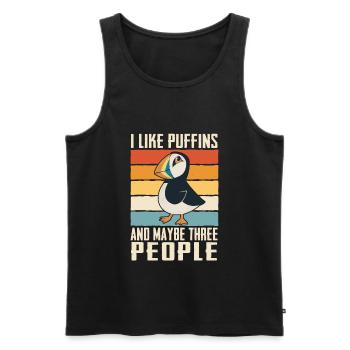 Papageientaucher Seevögel Puffin - Männer Premium Bio Tank Top - Schwarz - Vorne - Michal (187cm)