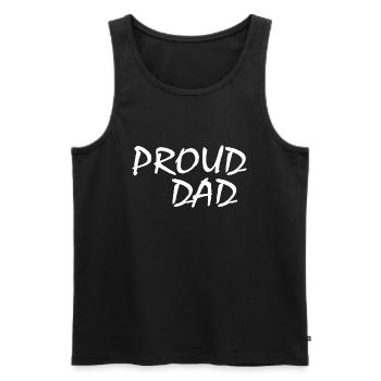 Proud dad - Débardeur bio Premium Homme - noir - Devant - AI Model Male 178 light (178cm)
