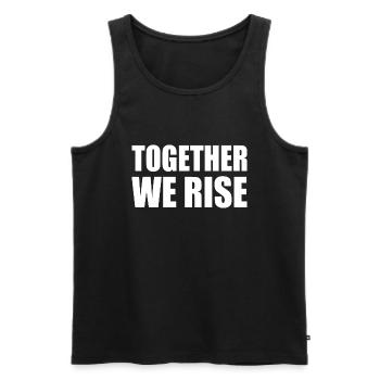 together we rise - Débardeur bio Premium Homme - noir - Devant - AI Model Male 178 light (178cm)