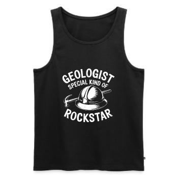 Geologists are just cool, geologist's hammer - Men's Premium Organic Tank Top - black - Front - Michal (187cm)