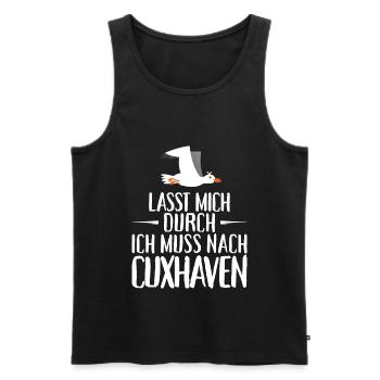 Lasst mich durch ich muss nach Cuxhaven Möwe - Männer Premium Bio Tank Top - Schwarz - Vorne - AI Model Male 178 light (178cm)