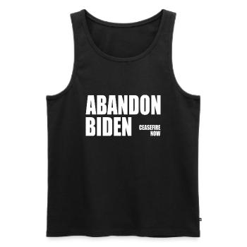 Abandon biden - Men's Premium Organic Tank Top - black - Front - AI Model Male 178 light (178cm)