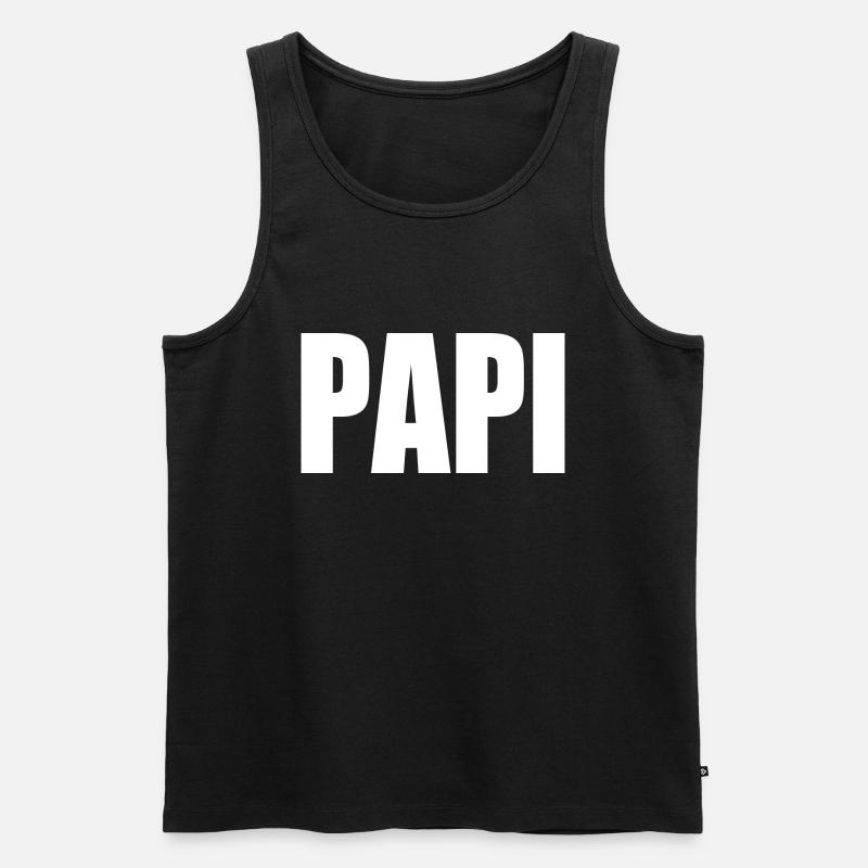 Papi - Men's Premium Organic Tank Top - black