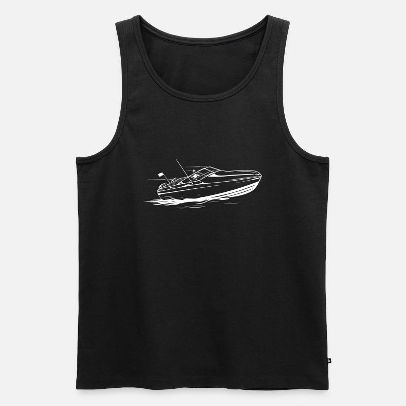Boot Sportboot Motorboot Bootfahren Geschenk - Männer Premium Bio Tank Top - Schwarz