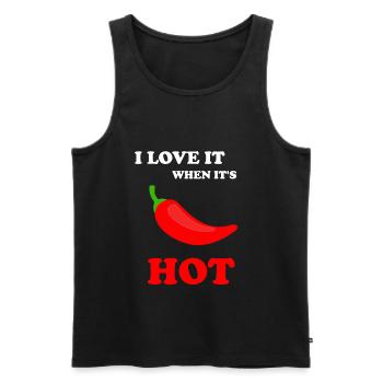 I love chili - Men's Premium Organic Tank Top - black - Front - Michal (187cm)