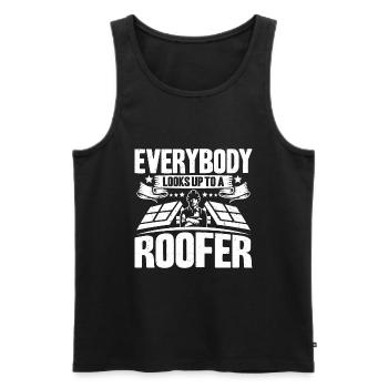 Dachdecker Dachdeckerei Dachklempner Roofer - Männer Premium Bio Tank Top - Schwarz - Vorne - AI Model Male 178 light (178cm)