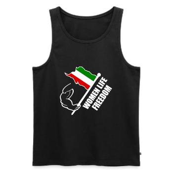 Women life freedom iran - Débardeur bio Premium Homme - noir - Devant - Michal (187cm)