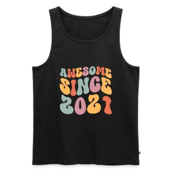 2021 Vintage Birthday Groovy Vintage Retro - Men's Premium Organic Tank Top - black - Front - Michal (187cm)