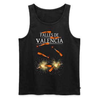 Fall Valencia Pyro Trueno Orange fireworks - Men's Premium Organic Tank Top - black - Front - AI Model Male 178 light (178cm)