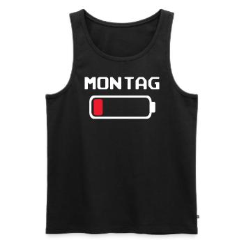 Montag Batterien leer Design - Männer Premium Bio Tank Top - Schwarz - Vorne - Michal (187cm)