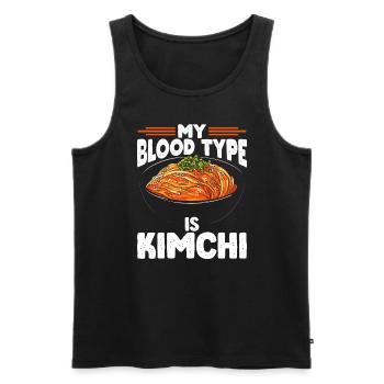 Südkoreanische Küche – Kimchi Snacks - Männer Premium Bio Tank Top - Schwarz - Vorne - Michal (187cm)