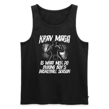 Martial Arts Fighter Self Defense Krav Maga - Men's Premium Organic Tank Top - black - Front - AI Model Male 178 light (178cm)