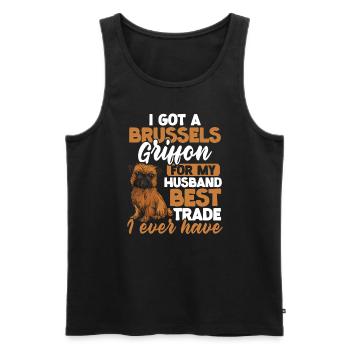 Hund Griffon Besitzer Hund Vater Brüssel Griffon - Männer Premium Bio Tank Top - Schwarz - Vorne - AI Model Male 178 light (178cm)