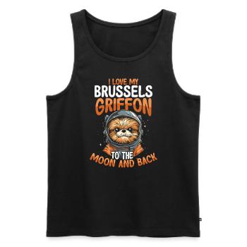 Hundehalter Welpenliebhaber Hund Brüsseler Griffon - Männer Premium Bio Tank Top - Schwarz - Vorne - AI Model Male 178 light (178cm)
