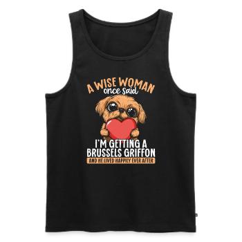 Hundeliebhaberin Mädchen Dame Brüsseler Griffon - Männer Premium Bio Tank Top - Schwarz - Vorne - AI Model Male 178 light (178cm)