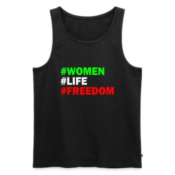 Women life freedom - Débardeur bio Premium Homme - noir - Devant - Michal (187cm)