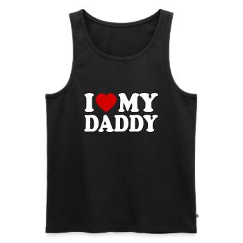 I love my daddy - Débardeur bio Premium Homme - noir - Devant - AI Model Male 178 light (178cm)