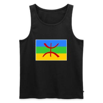 Amazigh - Männer Premium Bio Tank Top - Schwarz - Vorne - AI Model Male 178 light (178cm)