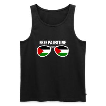Free palestine - Débardeur bio Premium Homme - noir - Devant - Michal (187cm)