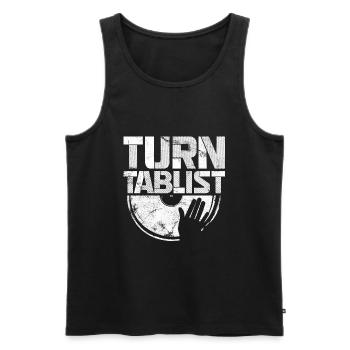 Turntablist Dj Mix Vinyl Hip-Hop Music - Débardeur bio Premium Homme - noir - Devant - Michal (187cm)