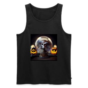 Halloween Pirate Skull Globe - Débardeur bio Premium Homme - noir - Devant - Michal (187cm)