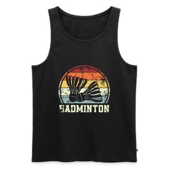Badminton - Männer Premium Bio Tank Top - Schwarz - Vorne - Michal (187cm)